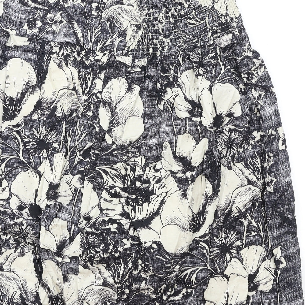 Thought Womens Blue Floral Cotton Straight & Pencil Skirt Size L
