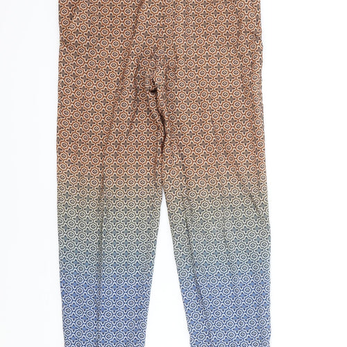 H&M Womens Multicoloured Geometric Polyester Trousers Size XS Relaxed