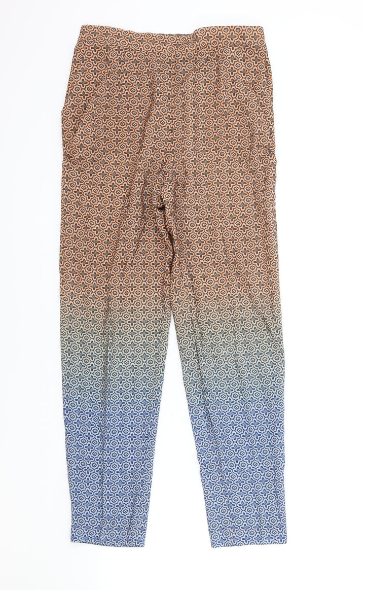 H&M Womens Multicoloured Geometric Polyester Trousers Size XS Relaxed