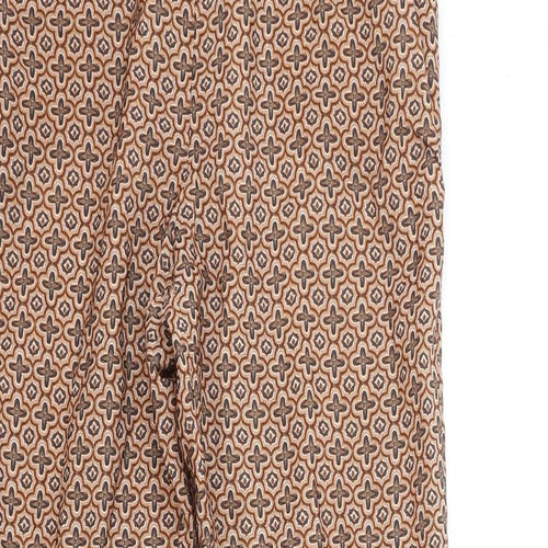 H&M Womens Multicoloured Geometric Polyester Trousers Size XS Relaxed