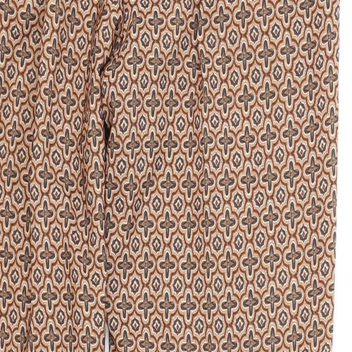 H&M Womens Multicoloured Geometric Polyester Trousers Size XS Relaxed