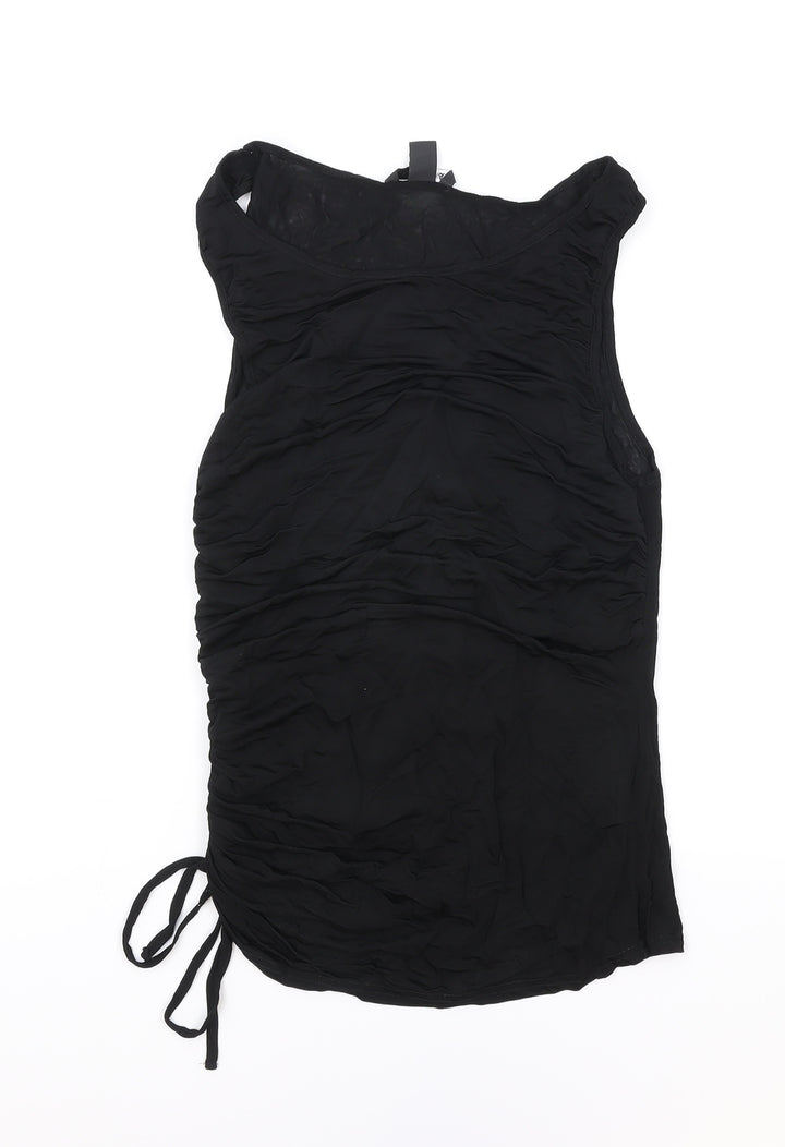 H&M Womens Black Polyester Tunic Tank Size S Round Neck