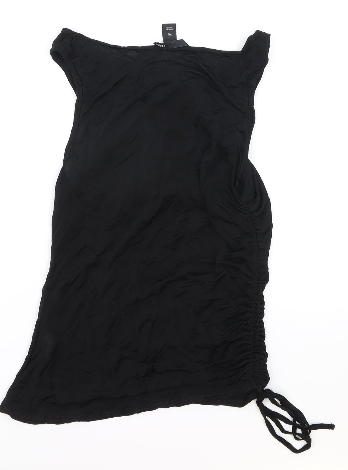 H&M Womens Black Polyester Tunic Tank Size S Round Neck