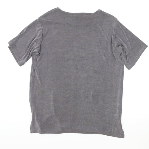 Citrus Womens Brown Polyester Basic T-Shirt Size M Round Neck