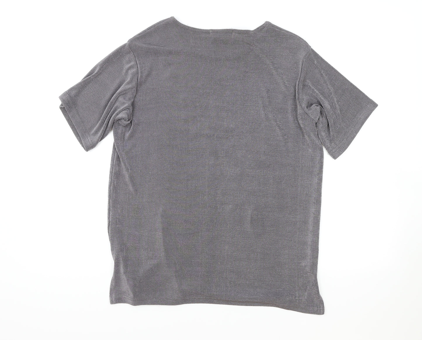 Citrus Womens Brown Polyester Basic T-Shirt Size M Round Neck