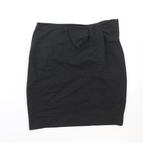 French Connection Womens Grey Viscose Straight & Pencil Skirt Size 10 Zip