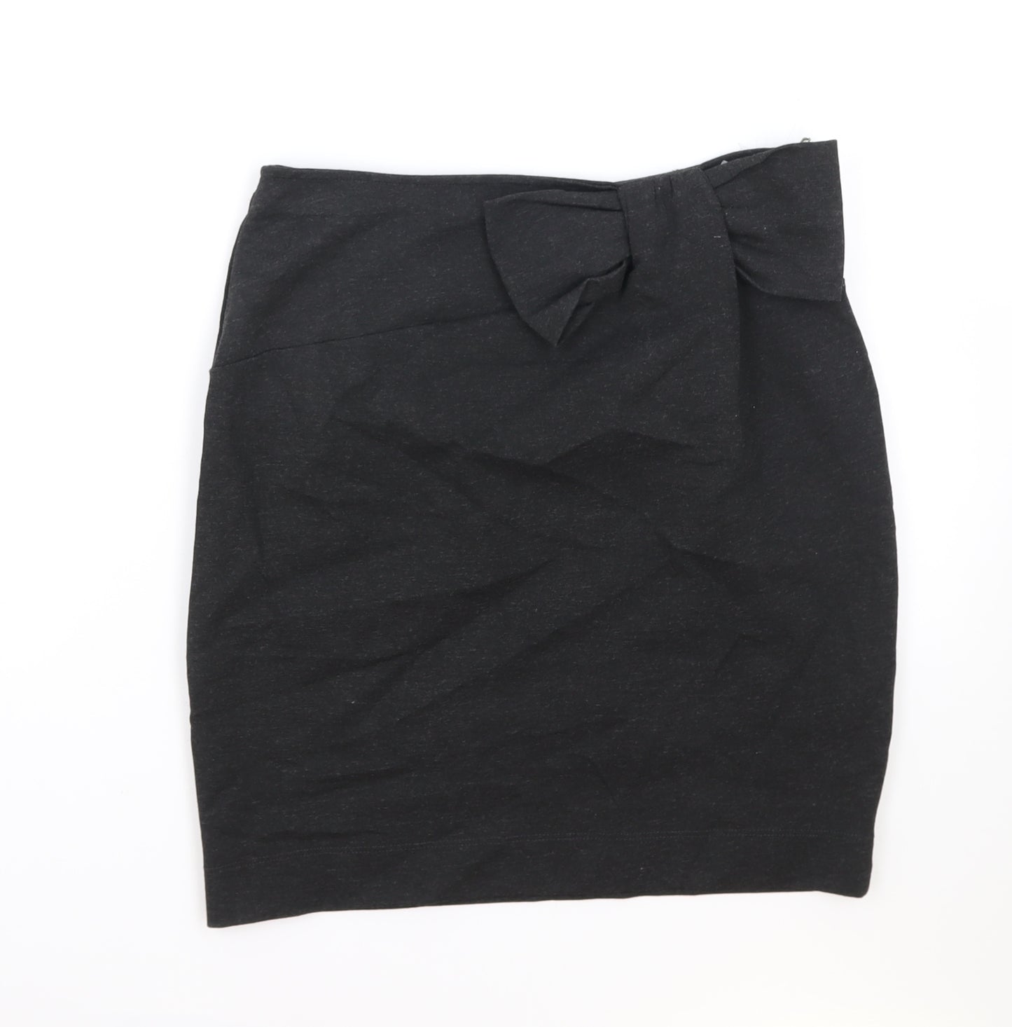 French Connection Womens Grey Viscose Straight & Pencil Skirt Size 10 Zip