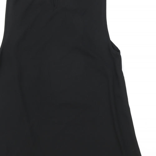 Matalan Womens Black Polyester Basic Blouse Size 8 Boat Neck - Lace Detail