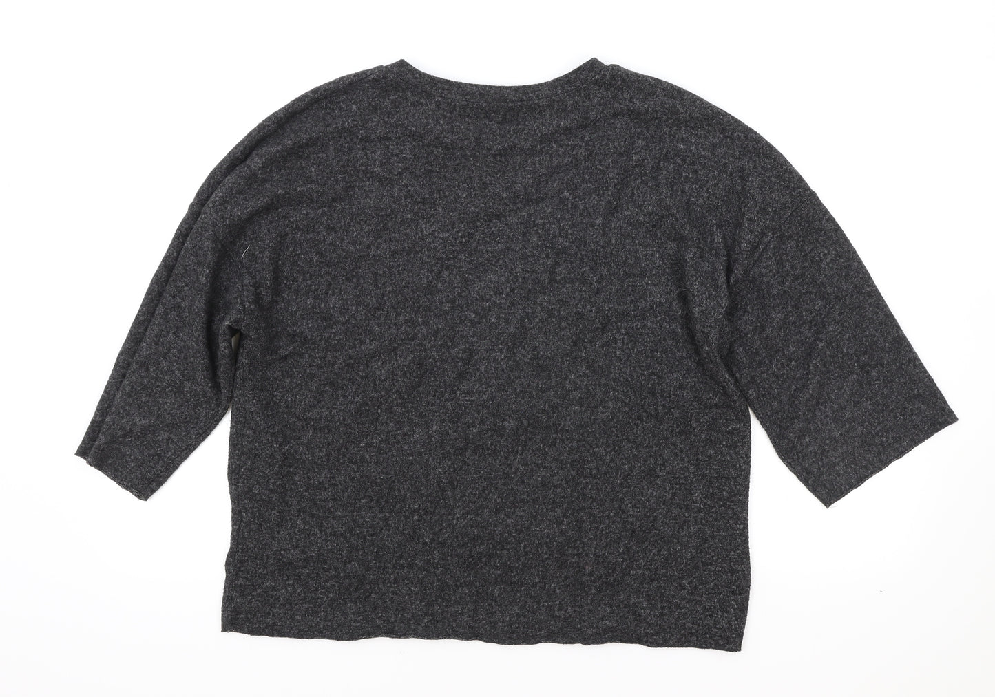 Zara Womens Grey Round Neck Acrylic Pullover Jumper Size M