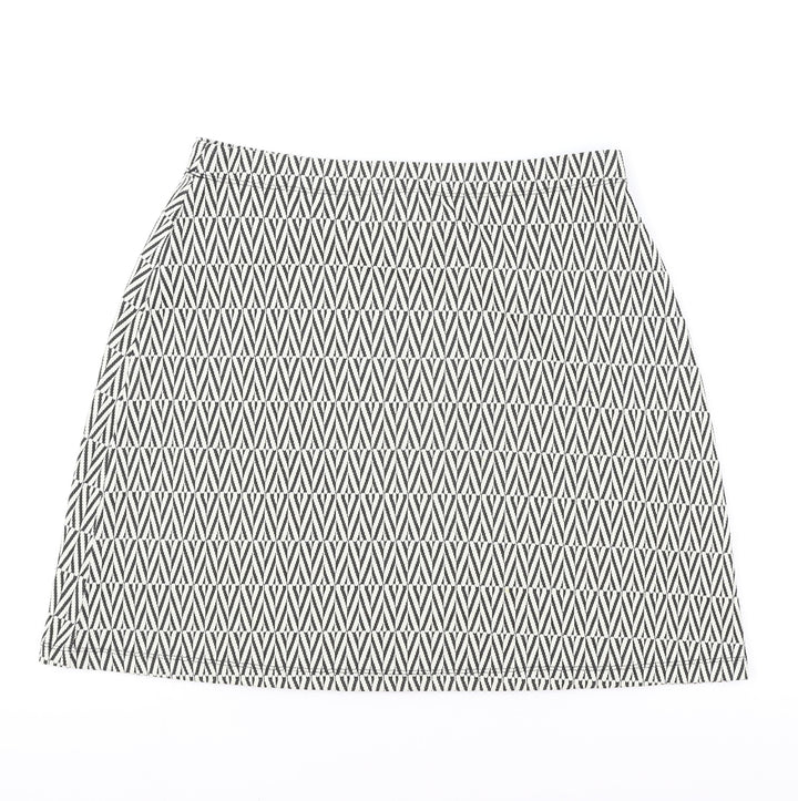 Matalan Womens White Geometric Cotton Straight & Pencil Skirt Size 10