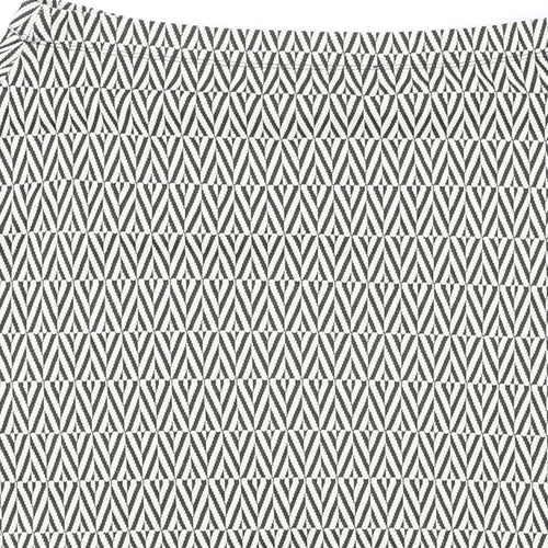 Matalan Womens White Geometric Cotton Straight & Pencil Skirt Size 10