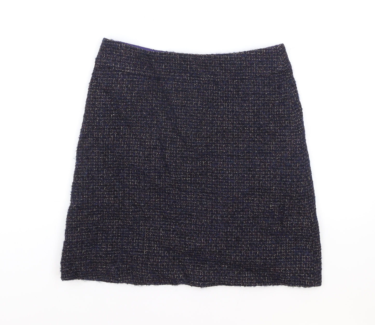 Jigsaw Womens Purple Wool Straight & Pencil Skirt Size 8 Zip