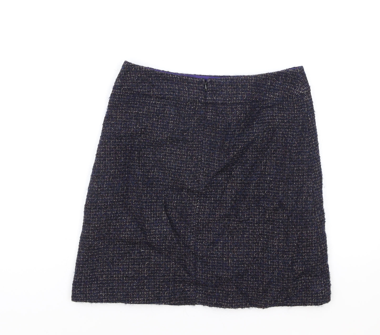 Jigsaw Womens Purple Wool Straight & Pencil Skirt Size 8 Zip
