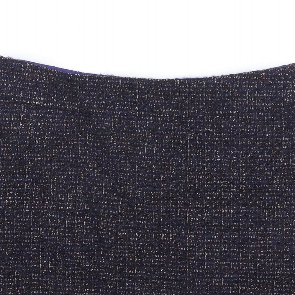 Jigsaw Womens Purple Wool Straight & Pencil Skirt Size 8 Zip