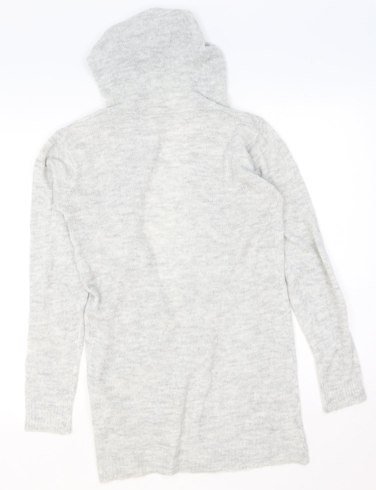 Preworn Womens Grey V-Neck Acrylic Cardigan Jumper Size M