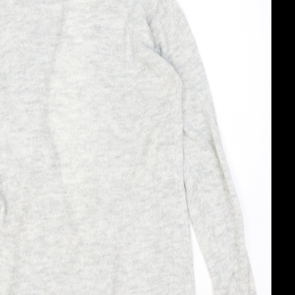 Preworn Womens Grey V-Neck Acrylic Cardigan Jumper Size M