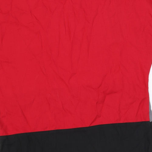 Pourquoi Womens Red Striped Viscose Basic T-Shirt Size XL Round Neck