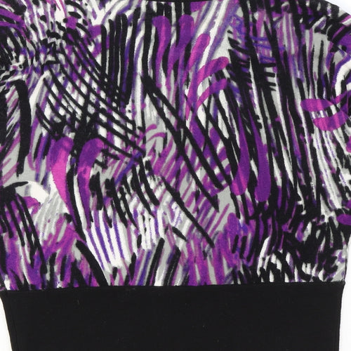 Kenar Womens Black Round Neck Geometric Cotton Cardigan Jumper Size S