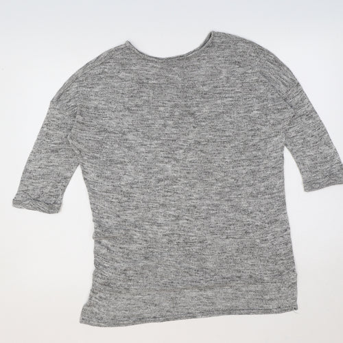 New Look Womens Grey Round Neck Viscose Pullover Jumper Size S