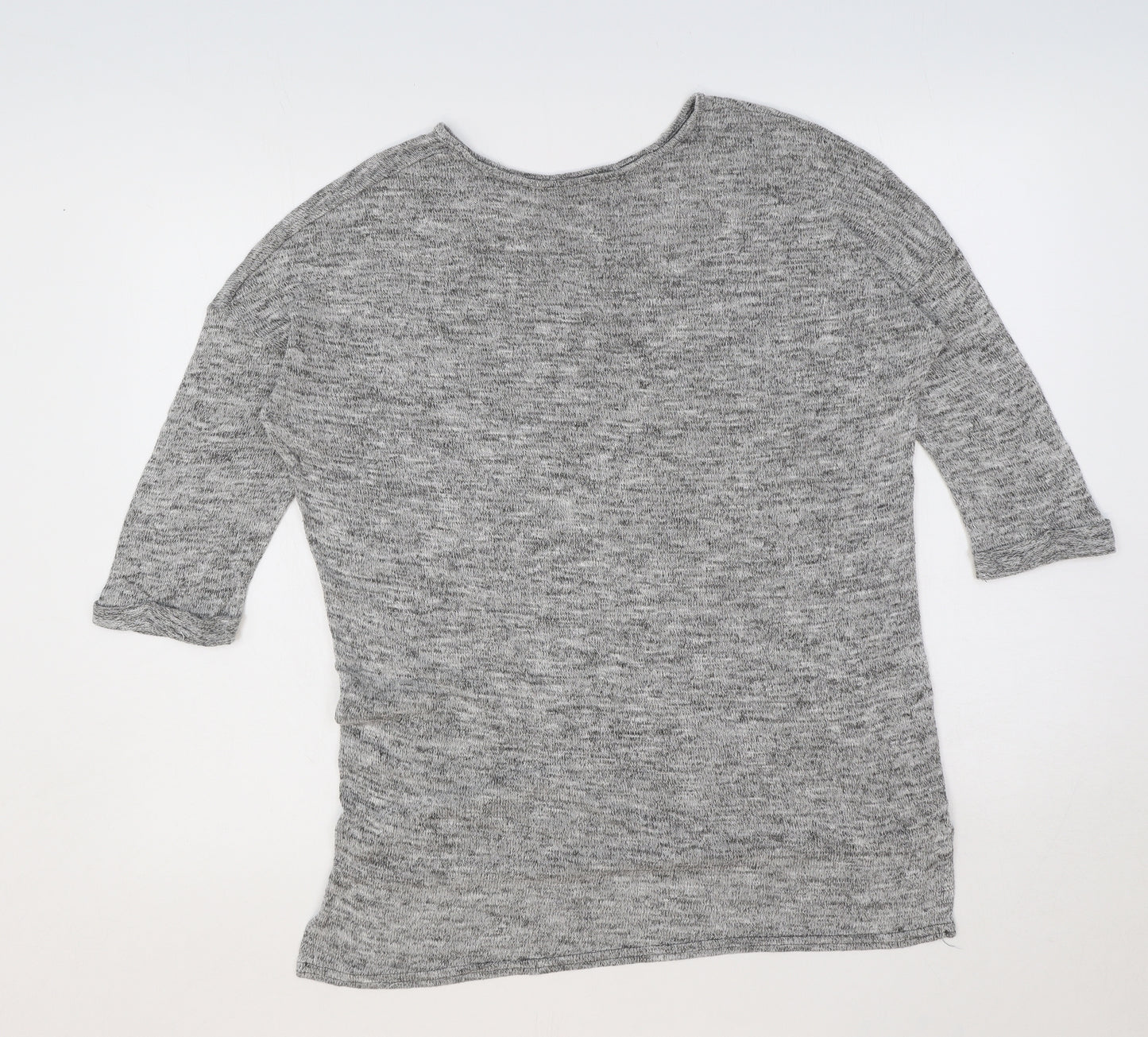 New Look Womens Grey Round Neck Viscose Pullover Jumper Size S