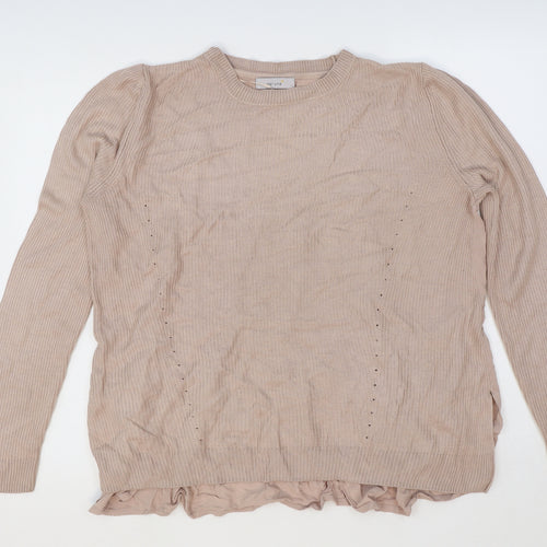 Marks and Spencer Womens Pink Viscose Basic T-Shirt Size 14 Round Neck