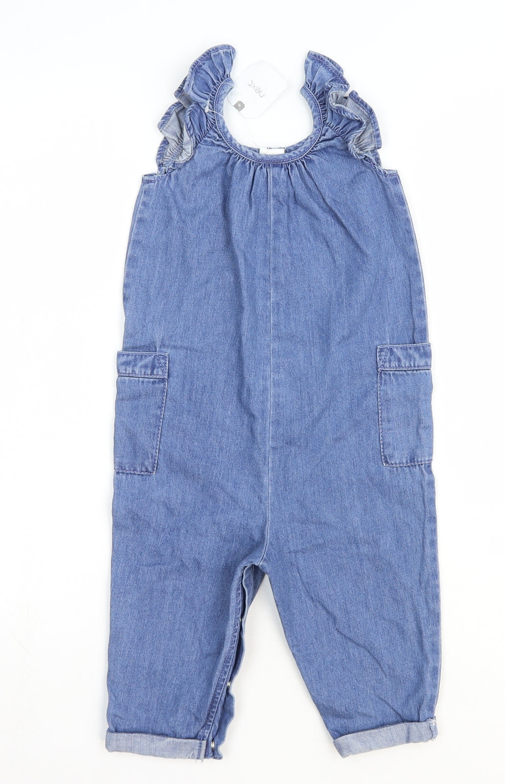 NEXT Baby Blue 100% Cotton Romper One-Piece Size 12-18 Months Button