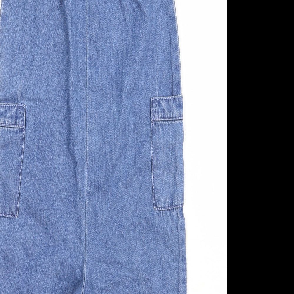 NEXT Baby Blue 100% Cotton Romper One-Piece Size 12-18 Months Button