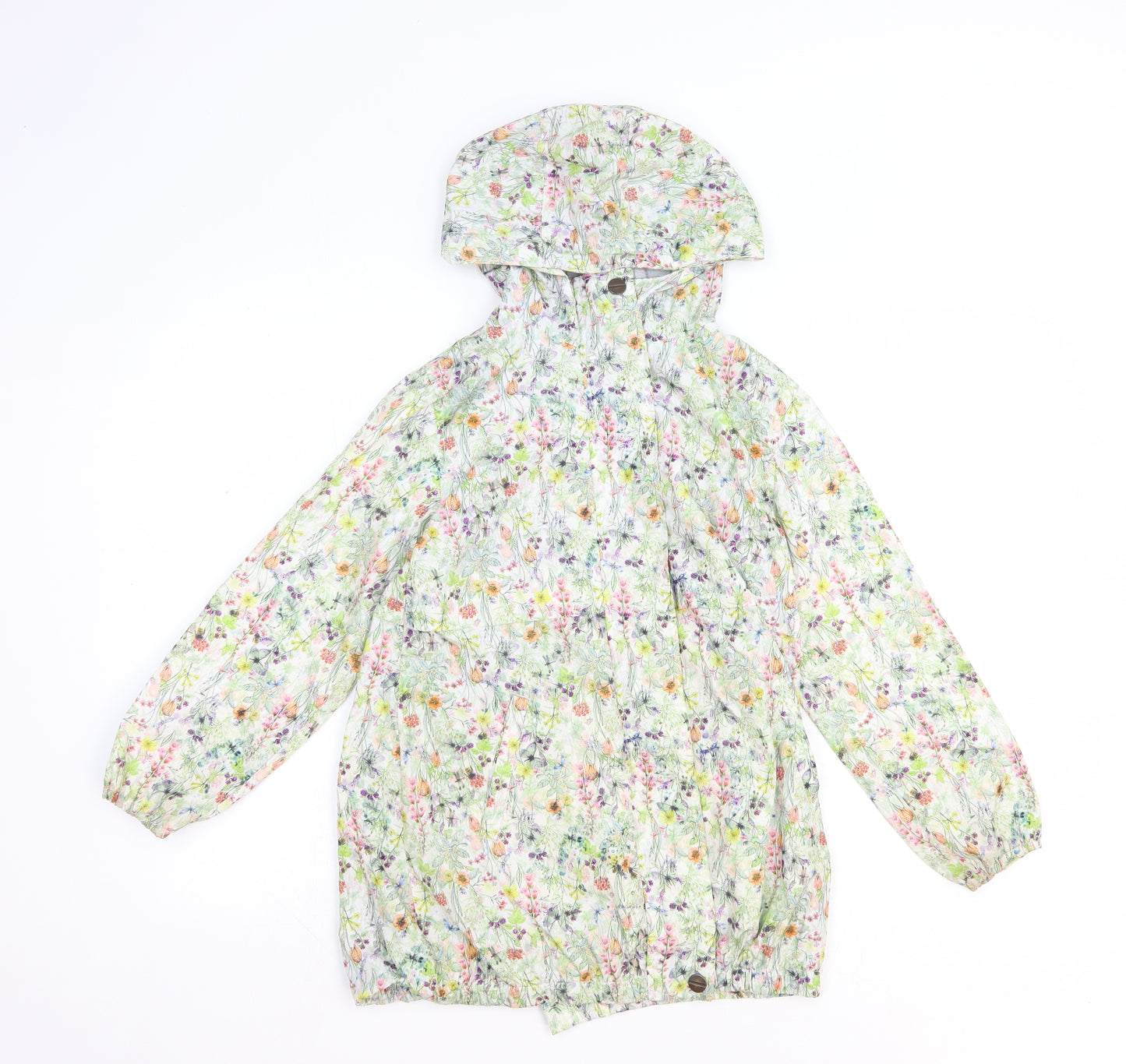 NEXT Girls Multicoloured Geometric Rain Coat Coat Size 8 Years Zip