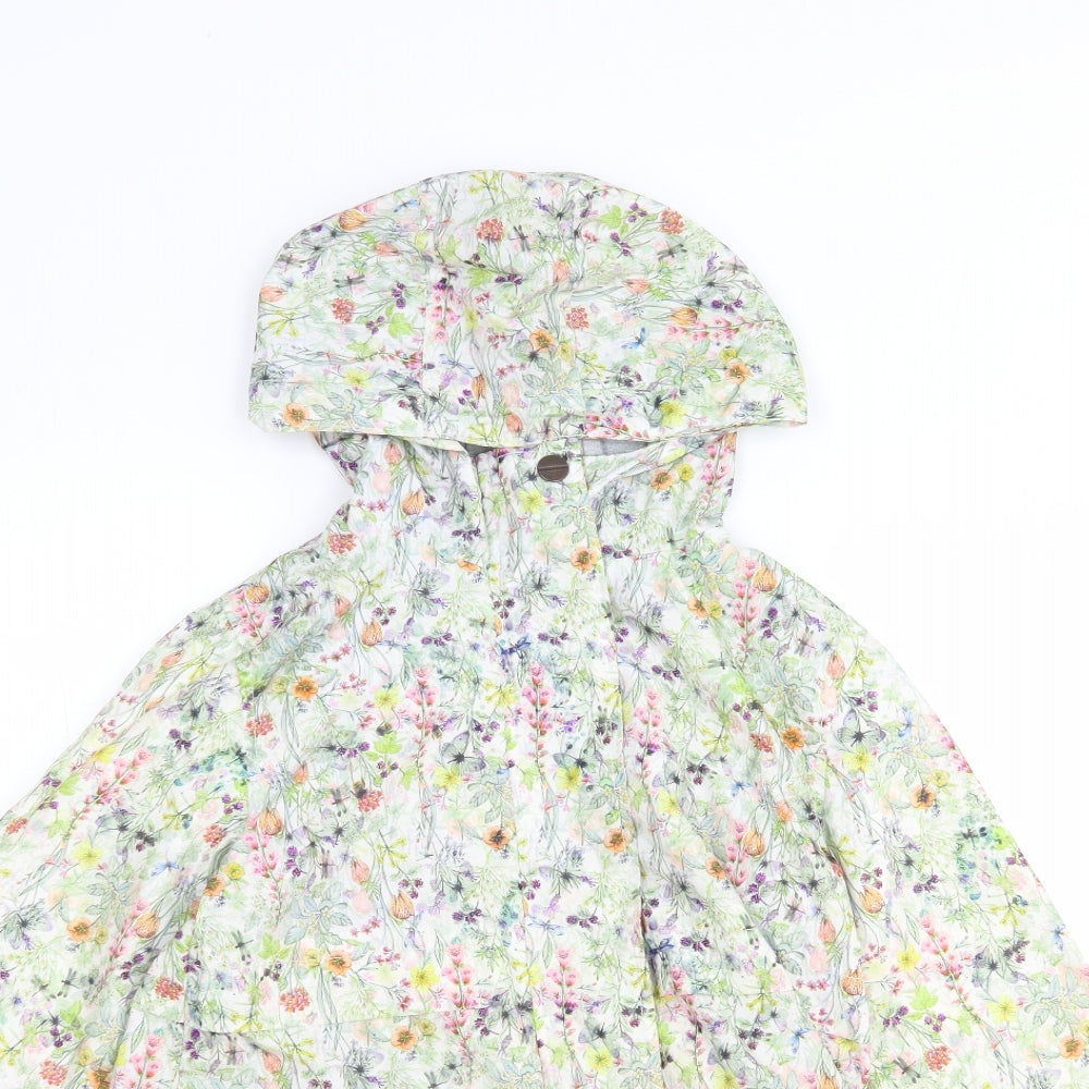 NEXT Girls Multicoloured Geometric Rain Coat Coat Size 8 Years Zip