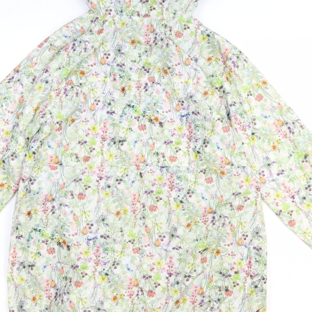 NEXT Girls Multicoloured Geometric Rain Coat Coat Size 8 Years Zip