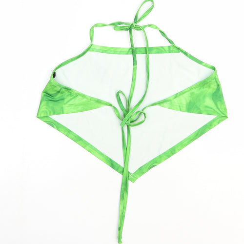 SheIn Womens Green Geometric Polyester Basic Blouse Size 8 Halter