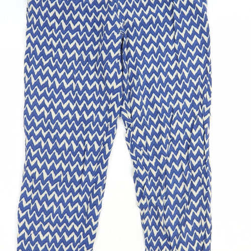 NEXT Girls Blue Geometric 100% Viscose Bloomer Trousers Size 11 Years Regular