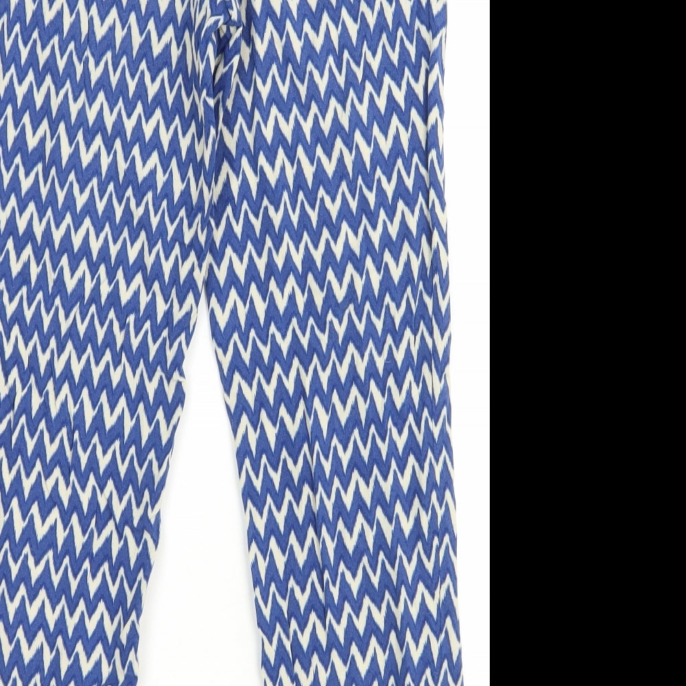 NEXT Girls Blue Geometric 100% Viscose Bloomer Trousers Size 11 Years Regular