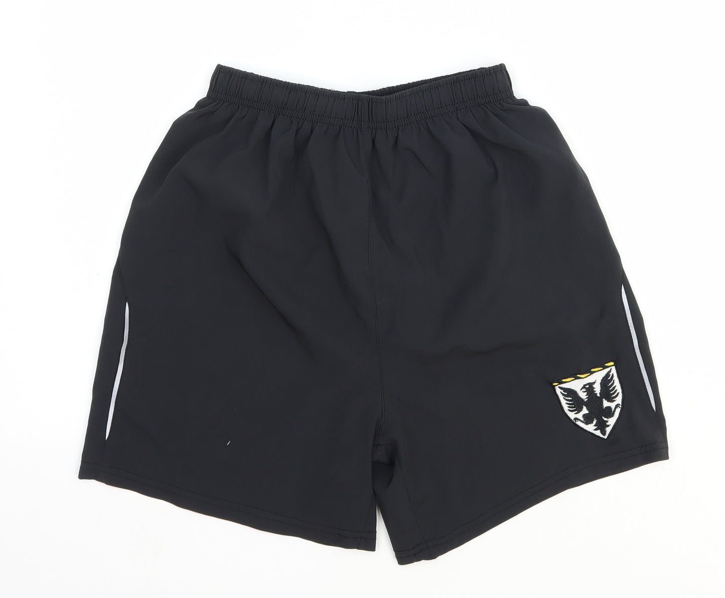 Aptus Boys Black Polyester Sweat Shorts Size 11 Years Regular Drawstring