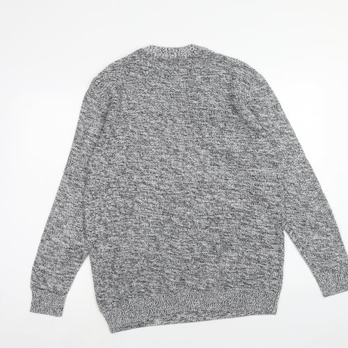 Primark Mens Grey Round Neck Cotton Pullover Jumper Size XL Long Sleeve