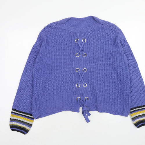NEXT Womens Purple Round Neck Cotton Pullover Jumper Size 10