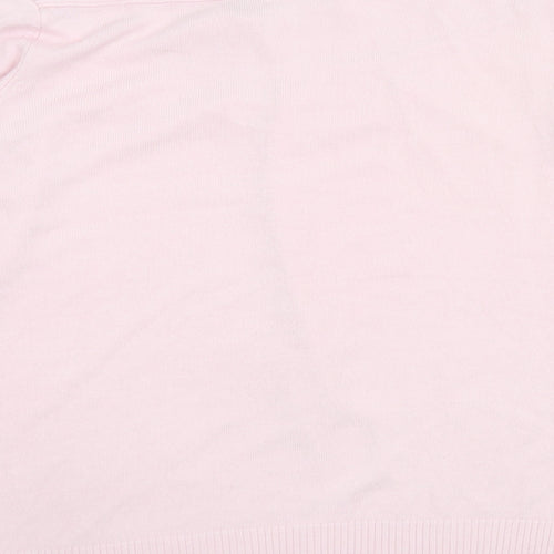 Marks and Spencer Womens Pink Boat Neck Acrylic Pullover Jumper Size 16