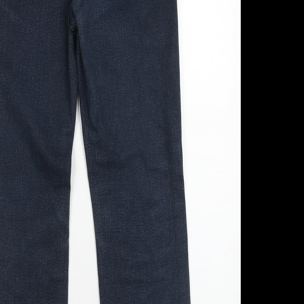 Per Una Womens Blue Cotton Straight Jeans Size 12 Regular Zip