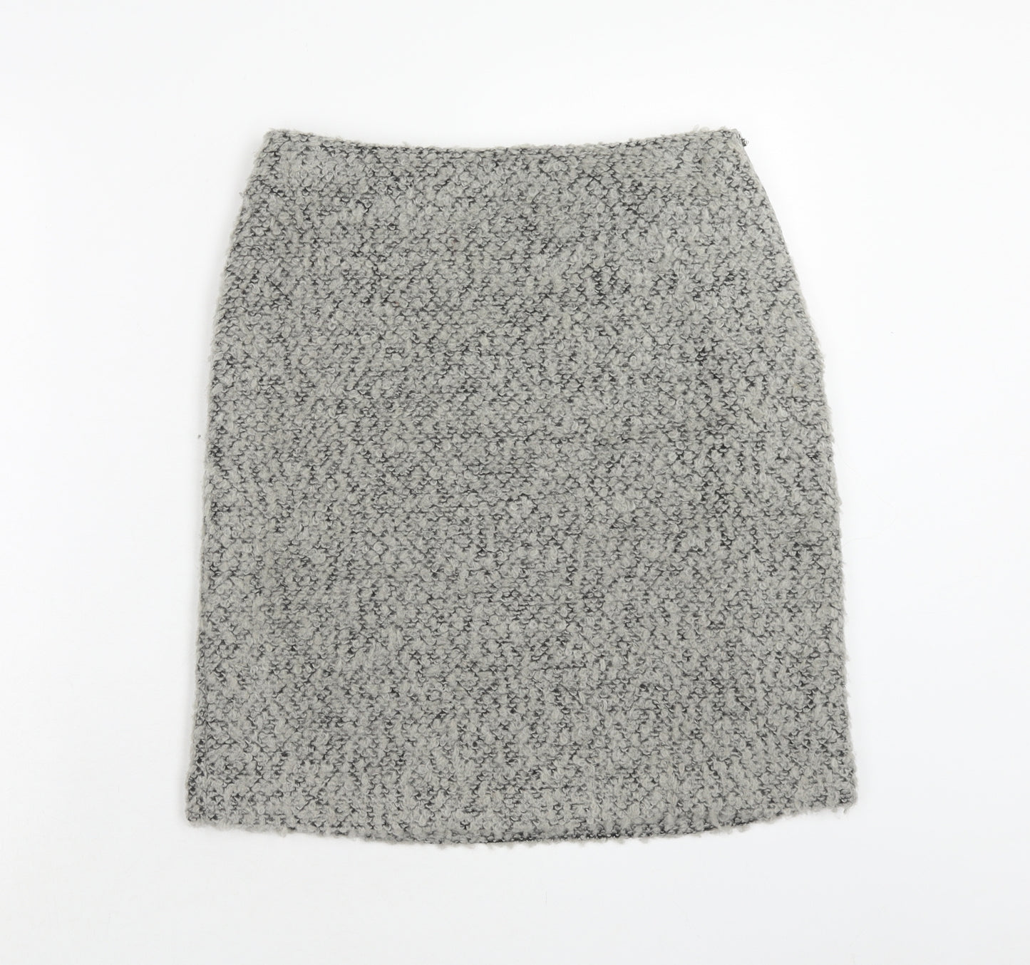 Marks and Spencer Womens Grey Polyester Straight & Pencil Skirt Size 8 Zip