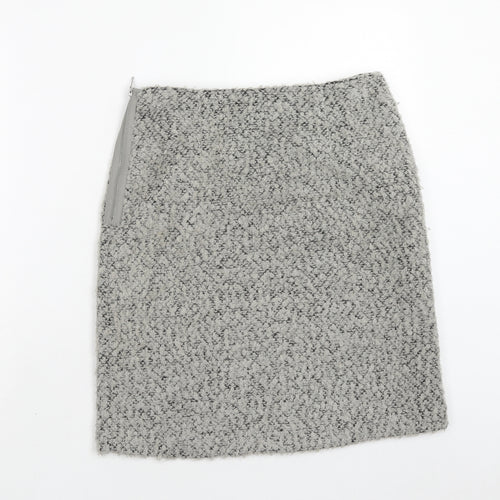 Marks and Spencer Womens Grey Polyester Straight & Pencil Skirt Size 8 Zip
