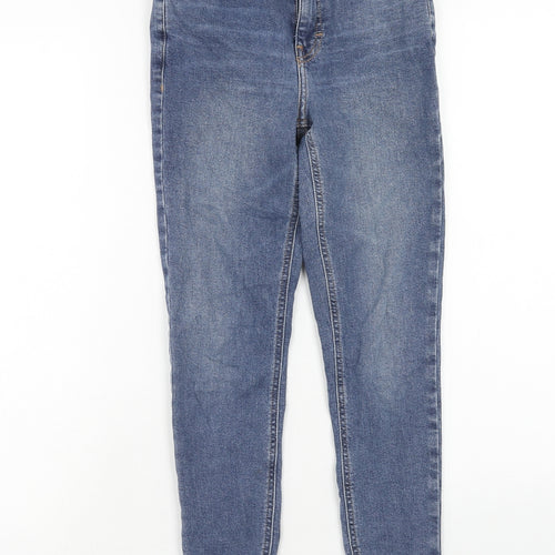 Topshop Womens Blue Cotton Skinny Jeans Size 24 in L28 in Regular Zip