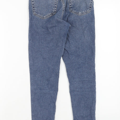 Topshop Womens Blue Cotton Skinny Jeans Size 24 in L28 in Regular Zip