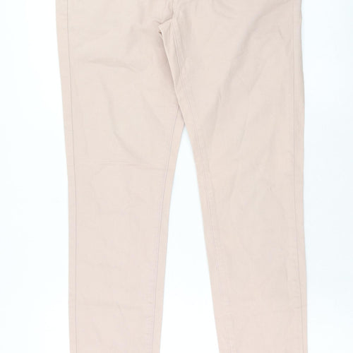 YesYEs Womens Pink Cotton Skinny Jeans Size 12 Regular Zip