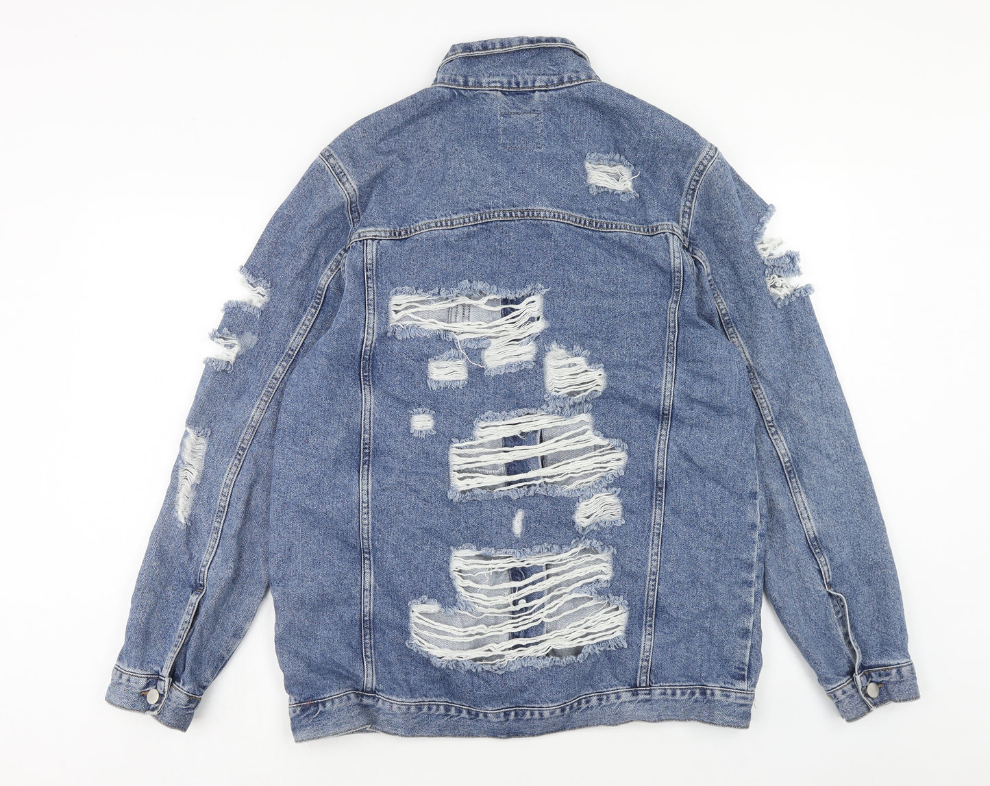 Denim & Co. Womens Blue Jacket Size 12 Button