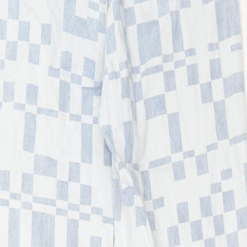 glasson Womens Blue Geometric Cotton Straight Jeans Size 12 Regular Zip
