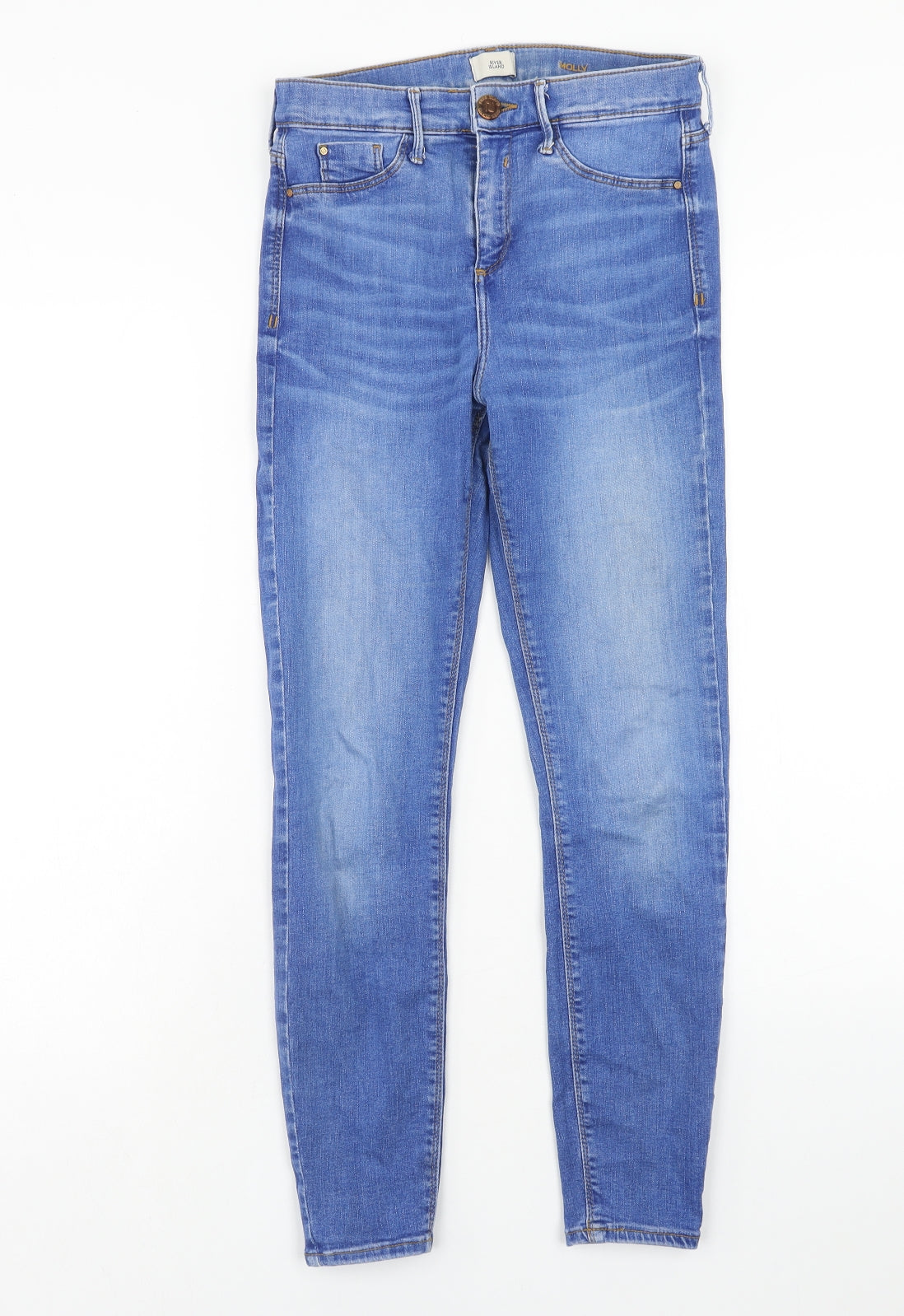 River Island Womens Blue Cotton Skinny Jeans Size 10 Regular Zip