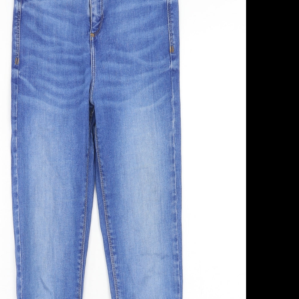 River Island Womens Blue Cotton Skinny Jeans Size 10 Regular Zip