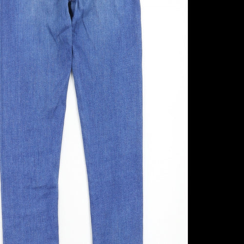 River Island Womens Blue Cotton Skinny Jeans Size 10 Regular Zip