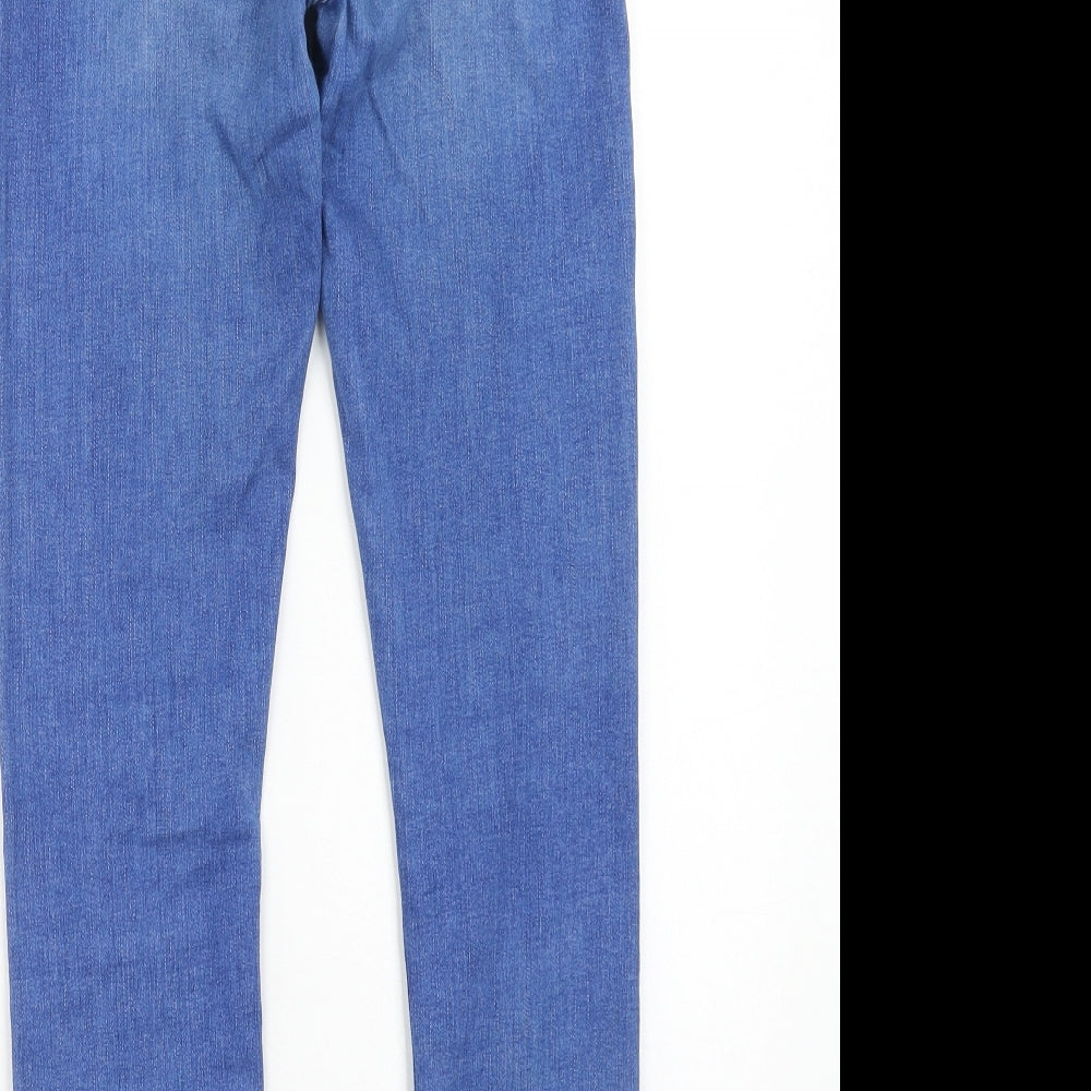 River Island Womens Blue Cotton Skinny Jeans Size 10 Regular Zip