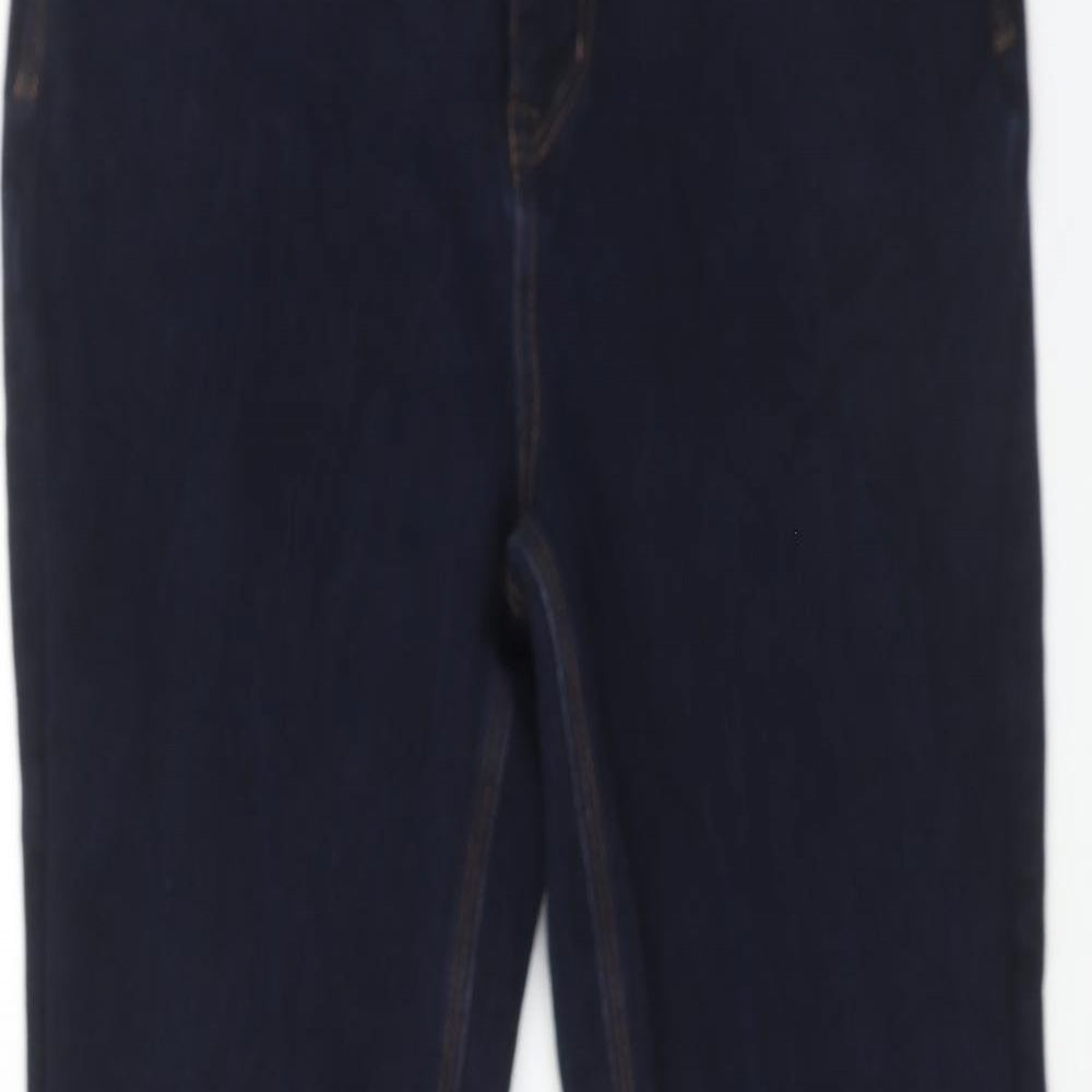 Marks and Spencer Womens Blue Cotton Bootcut Jeans Size 14 Slim Zip